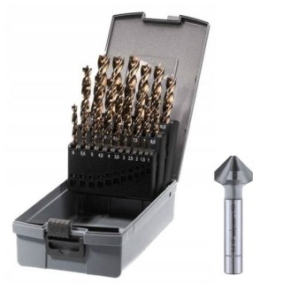 Zestaw: 25 szt. wierteł HSS do drewna 1-13mm, Timber Twist KP 25 + pogłębiacz stożkowy 16,5mm, Alpen [0067100026100]