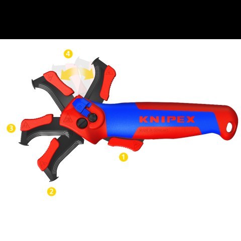 Nóż do ściągania izolacji ze stopką i funkcją grzechotki, KNIPEX [16 50 145 SB]