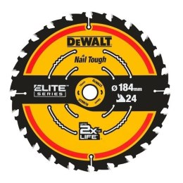 Piła tarczowa do cięcia drewna 184x20x1,66mm, 24 zęby, ELITE, DeWALT [DT10401-QZ]