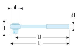 Pyłoszczelna grzechotka 1/4", 121mm, 72 zęby, FACOM [RL.161]