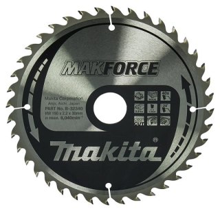 Tarcza tnąca do drewna, 190/30mm, 40 zębów, Makforce, Makita [B-32340]