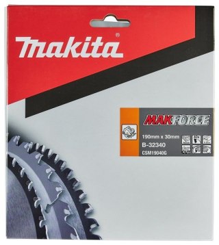 Tarcza tnąca do drewna, 190/30mm, 40 zębów, Makforce, Makita [B-32340]