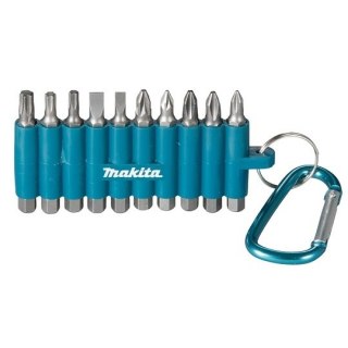 Zestaw 10 szt. końcówek 1/4", 50mm, w uchwycie gumowym, Makita [D-65028]