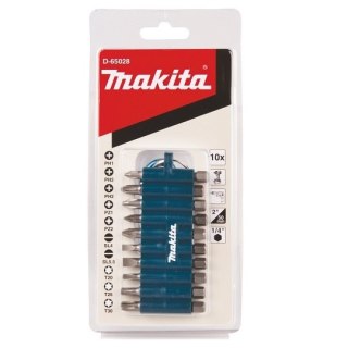 Zestaw 10 szt. końcówek 1/4", 50mm, w uchwycie gumowym, Makita [D-65028]