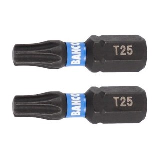 Zestaw 10 szt. końcówek udarowych 1/4" do śrub typu TORX T25/25mm, Bahco [66IM/T25C-10P]