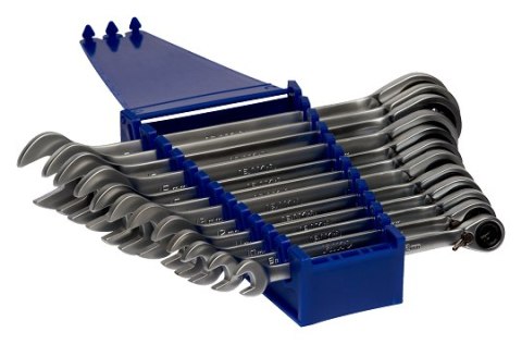 Zestaw 12szt. kluczy płasko-oczkowych z grzechotką i przełącznikiem kierunku pracy, 8-19mm, IRIMO [18-12-H]