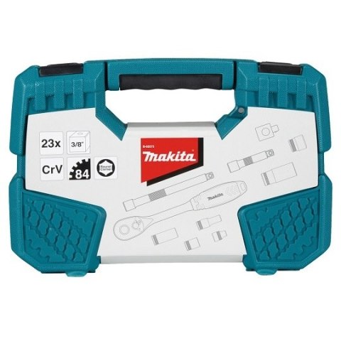 Zestaw 23 szt. kluczy nasadowych z grzechotką 3/8", Makita [B-65573]