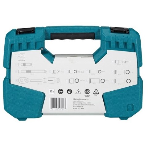 Zestaw 23 szt. kluczy nasadowych z grzechotką 3/8", Makita [B-65573]