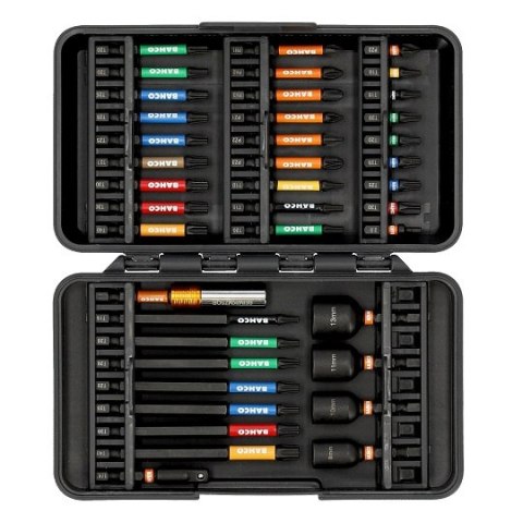 Zestaw końcówek i nasadek udarowych 1/4", do śrub typu Phillips, Pozidriv, TORX, Imbus, 40 szt. BAHCO [66IM/40C-1]