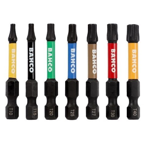 Zestaw końcówek i nasadek udarowych 1/4", do śrub typu Phillips, Pozidriv, TORX, Imbus, 40 szt. BAHCO [66IM/40C-1]