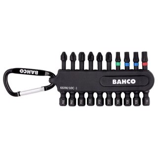 Zestaw końcówek udarowych 1/4", do śrub typu Phillips, Pozidriv, TORX, 10 szt. BAHCO [66IM/10C-1]
