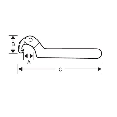 Klucz hakowy przegubowy, dla średnic 115-165mm, Bahco [4106-115-165]