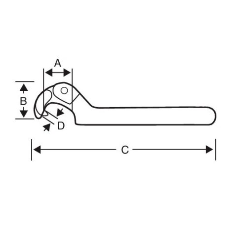 Klucz hakowy przegubowy, dla średnic 32-75mm, Bahco [40B-32-75]