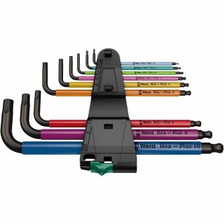 Komplet 9szt. kluczy trzpieniowych z kulką do śrub imbusowych, 950/9 Hex-Plus Multicolour 1, Wera [05022089001]