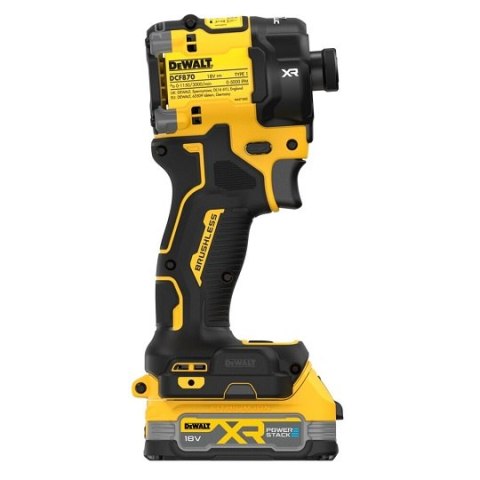 Akumulatorowa zakrętarka udarowa hydrauliczna 1/4" 18V XR, 56Nm, DeWalt [DCF870E2T-QW] 2x1,7Ah, Li-Ion, POWERSTACK