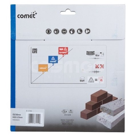 Diamentowa tarcza segmentowa do cięcia betonu na sucho i mokro, 230mm, Comet Rapide, Makita [B-12784]