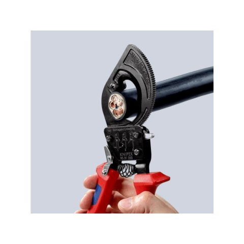 Nożyce zapadkowe do cięcia kabli miedzianych i aluminiowych 250mm, KNIPEX [95 31 250]