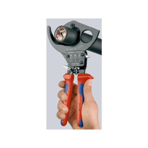 Nożyce zapadkowe do cięcia kabli miedzianych i aluminiowych 250mm, KNIPEX [95 31 250]