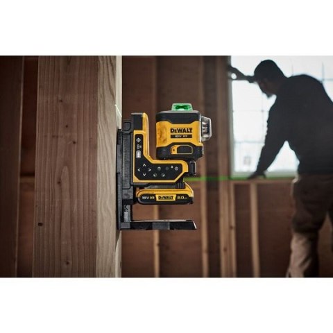 Samopoziomujący laser 3-wiązkowy 360° zielony, do 80m, 18V XR DeWALT [DCLE34035D1-QW] 2,0Ah