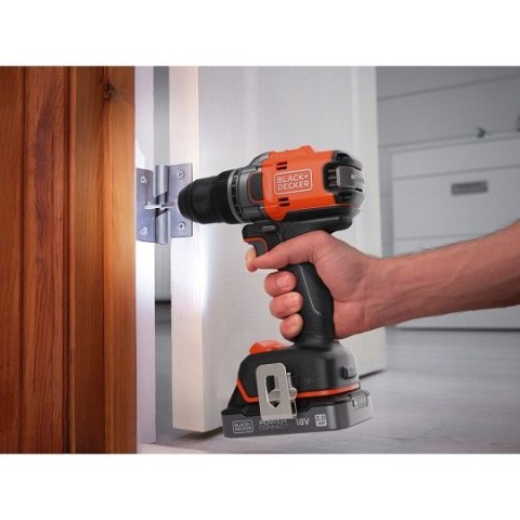 Wiertarko-wkrętarka akumulatorowa, 50Nm, 18V POWERCONNECT, Black+Decker [BLD682XN-XJ]