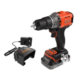 Wiertarko-wkrętarka udarowa akumulatorowa, 45Nm, 18V POWERCONNECT, Black+Decker [BCD383D1XC-QW] 2,0Ah