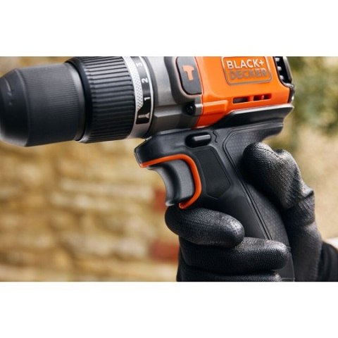 Wiertarko-wkrętarka udarowa akumulatorowa, 45Nm, 18V POWERCONNECT, Black+Decker [BCD383D1XC-QW] 2,0Ah