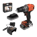 Wiertarko-wkrętarka udarowa akumulatorowa, 45Nm, 18V POWERCONNECT, Black+Decker [BCD383D2XK-QW] 2x2,0Ah