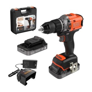 Wiertarko-wkrętarka udarowa akumulatorowa, 50Nm, 18V POWERCONNECT, Black+Decker [BLD683D2XK-QW] 2x2,0Ah, walizka