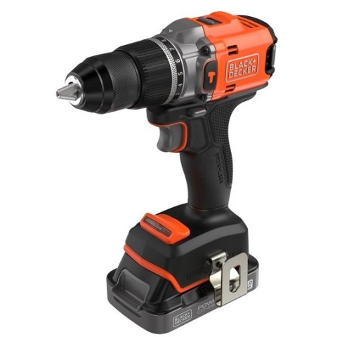 Wiertarko-wkrętarka udarowa akumulatorowa, 50Nm, 18V POWERCONNECT, Black+Decker [BLD683D2XK-QW] 2x2,0Ah, walizka