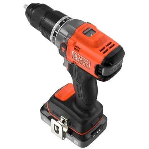 Wiertarko-wkrętarka udarowa akumulatorowa, 50Nm, 18V POWERCONNECT, Black+Decker [BLD683D2XK-QW] 2x2,0Ah, walizka