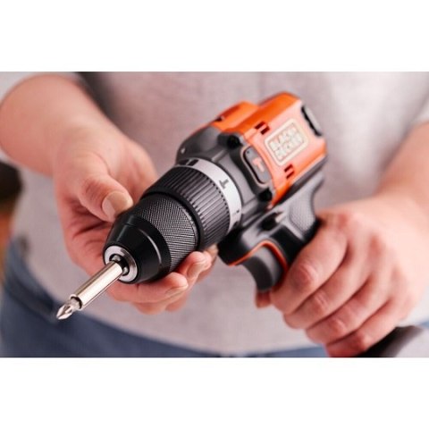 Wiertarko-wkrętarka udarowa akumulatorowa, 50Nm, 18V POWERCONNECT, Black+Decker [BLD683D2XK-QW] 2x2,0Ah, walizka