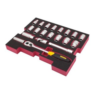 Zestaw 20 szt. nasadek z grzechotką 1/2", wkład do skrzyń PRO-STACK, FATMAX, STANLEY [FMHT0-74297]