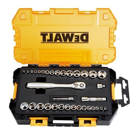 Zestaw 34 szt. nasadek 1/4" i 3/8" z grzechotką, DeWALT [DWMT45034-0]