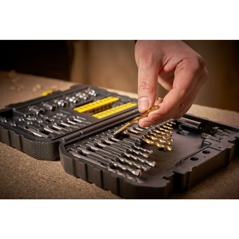 Zestaw 50 szt. wierteł, końcówek i nasadek, Stanley [STA88546-XJ]