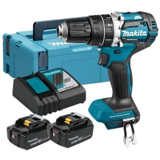 Akumulatorowa wiertarko-wkrętarka udarowa 18V, Makita [DHP484RTJ] 2x5,0Ah, LXT