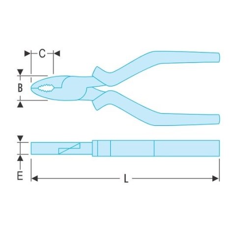Szczypce uniwersalne, kombinerki 205mm, FACOM [187AP.20CPE]
