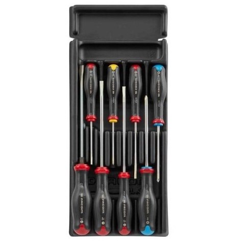 Wkład z zestawem 8 szt. wkrętaków PROTWIST, do śrub PH, PZ i płaskich, FACOM [MOD.AT7]