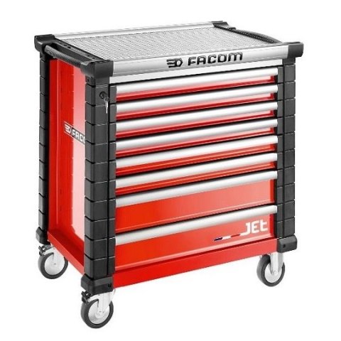 Wózek warsztatowy 8-szufladowy czerwony z 22 wkładami 215 narzędzi, JETCM215BNL, Facom [JETCM-RED-215]