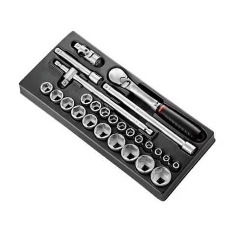 Wózek warsztatowy 8-szufladowy czerwony z 22 wkładami 215 narzędzi, JETCM215BNL, Facom [JETCM-RED-215]