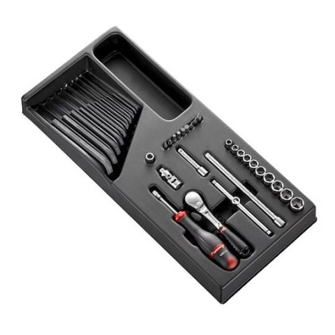 Wózek warsztatowy 8-szufladowy czerwony z 22 wkładami 215 narzędzi, JETCM215BNL, Facom [JETCM-RED-215]