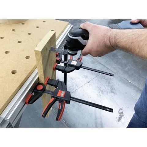 Zestaw 2 ścisków stołowych jednoręcznych do szyn prowadzących, 150x60mm, 120-310mm, 750N, Bessey [EZR15SET]