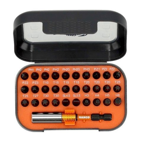 Zestaw końcówek udarowych 1/4", do śrub typu PH, PZ, TORX, HEX i SL, 31 szt. BAHCO [66IM/31C-1]
