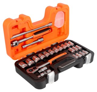 Zestaw nasadek 1/2" metrycznych z grzechotką, profil Spline, 24 szt. BAHCO [S240-SPL]
