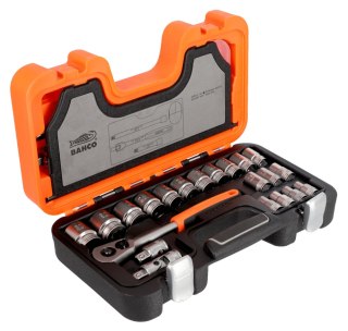 Zestaw nasadek 1/2" metrycznych z grzechotką, profil Spline, 24 szt. BAHCO [S240-SPL]