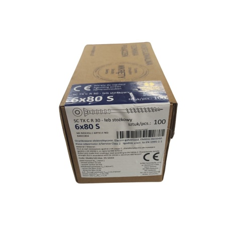 Wkręty do regulacji łat B.PRO Ø6,0 – TORX30 (długości: 80mm) - 100szt. (84601804)