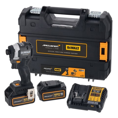 Akumulatorowa zakrętarka udarowa 1/4", 18V, 2x5Ah, XR, DeWalt [DCF85MP2T-QW] edycja MCLAREN