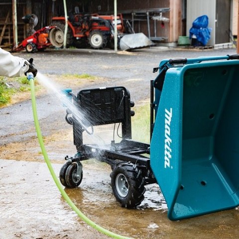 Akumulatorowy samobieżny wózek transportowy z misą ładunkową, 2x18V, Makita [DCU603Z] LXT