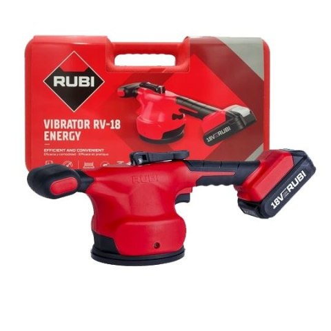 Akumulatorowy wibrator do płytek z przyssawką 18V, RV-18 ENERGY, Rubi [60943] 2,0Ah