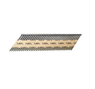 Gwoździe łączone papierem TJEP 2,8x50 mm RING ryflowane czarne - 6000 szt., 34°, do gwoździarek szynowych**