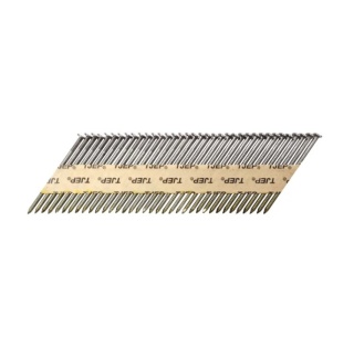 Gwoździe łączone papierem TJEP 2,8x63 mm RING ryflowane czarne - 4600 szt., 34°, do gwoździarek szynowych